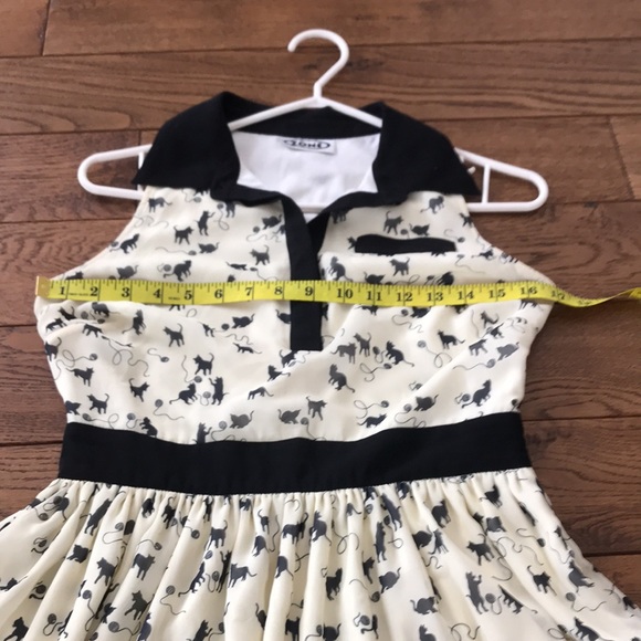 Just listed❤️. Super fun cream and black collared cat 🐈 and yarn 🧶 dress. - Picture 7 of 10
